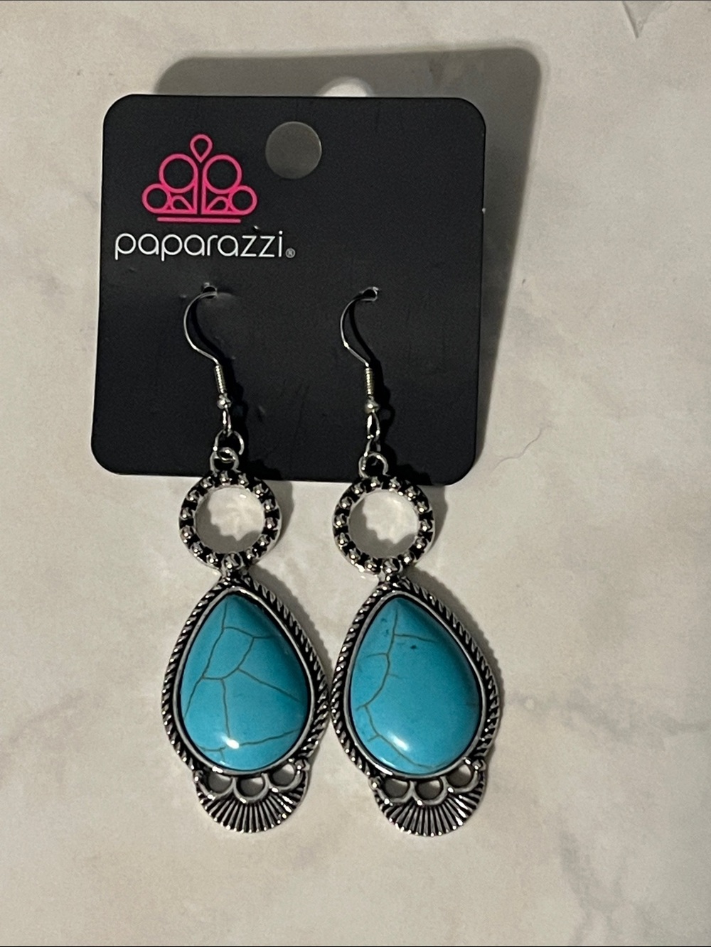 Paparazzi Turquoise Teardrop Boho Dangle Earrings